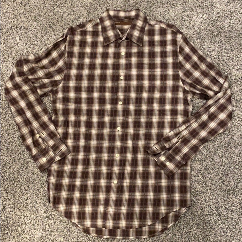 Perry Ellis Brown button down